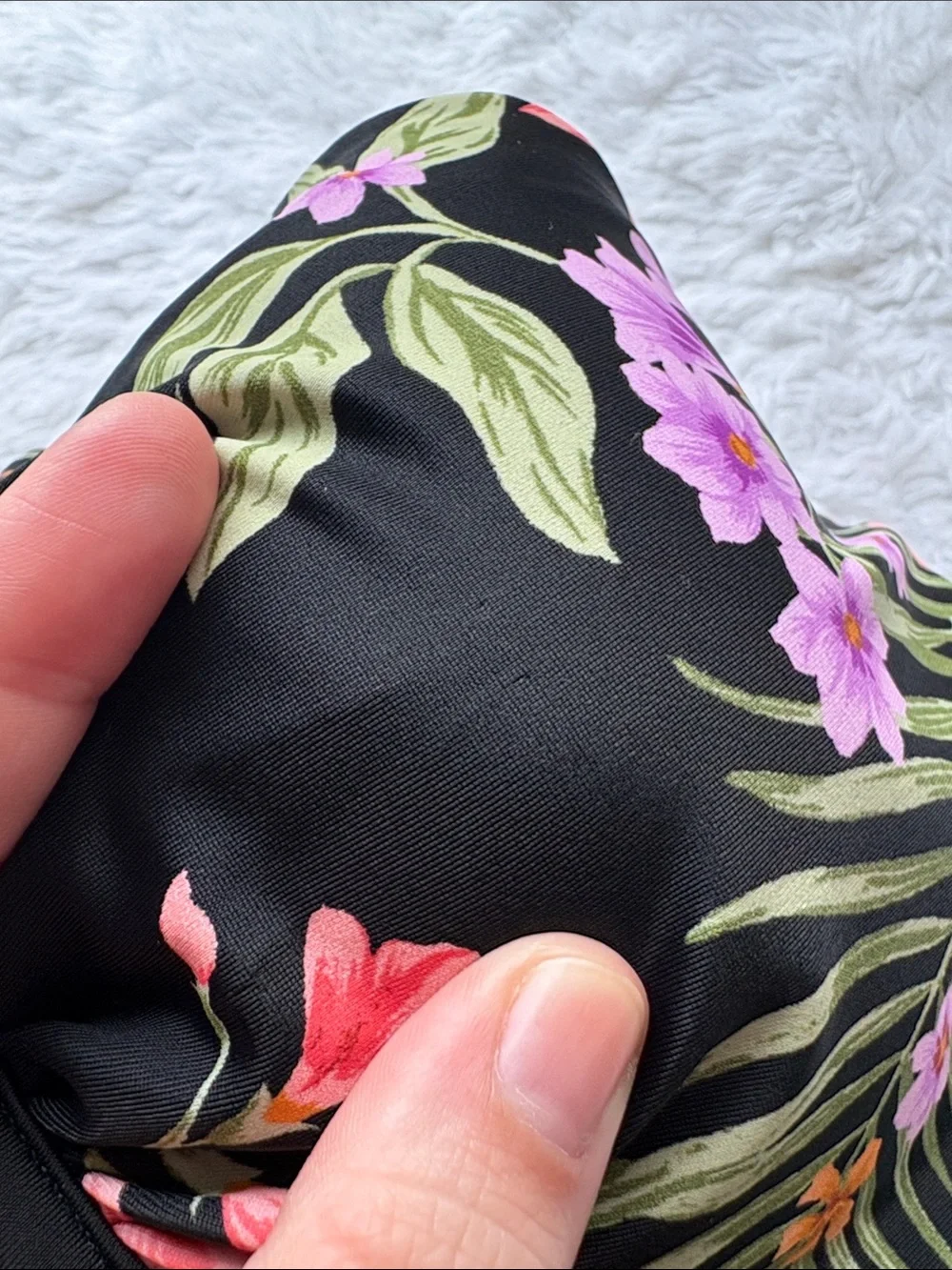 NWT Shade & Shore Black Floral Underwire Bikini Swim Top Size 38D
